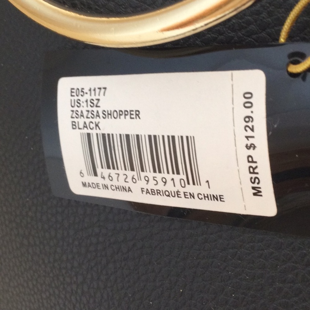 NWT Bebe Los Angeles Zsa Zsa Black Shopper - Picture 3 of 16